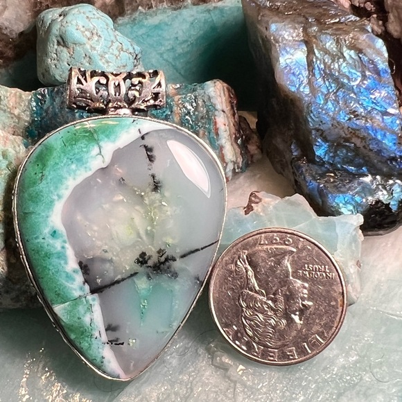 Dendrite opal pendant (A-1) - Picture 2 of 4